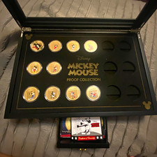 Bradford Exchange Disney Mickey Mouse Proof Collection 10 Coins 24K Gold Plated picture