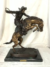 Bronco Buster Frederic Remington Cowboy Horse Statue $1,800 OBO picture