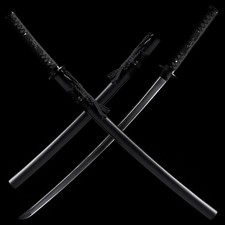 Handmade Japanese Samurai Katana Sword Damascus Folded Steel Full Tang Sharp picture