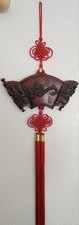 Vintage Chinese Knot red resin Dragon & Warriors Good Luck Hanging Plaque picture