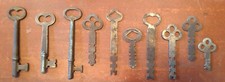 Lot of 10 Antique Padlock Lock Keys 1800s-1920s — Some Unusual Keys picture