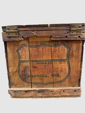 Vintage 1930s Union Cranberry Co Golden Harvest Wood Shipping Box Warrens WI picture