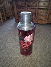 Vintage “Flying Crane” Thermos Floral, Made in China picture