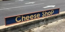 Vintage Wood Cheese Shop Sign 1 Ft X8 Ft One Sided picture