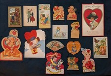 Vintage Valentine Lot 16 Die Cut Mechanical Cards 1899-1950s Embossed Postcard picture