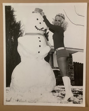 Risqué leggy Lake Tahoe snow bunny showgirl dancer pinup photo 8 x 10 Dbl Weight picture