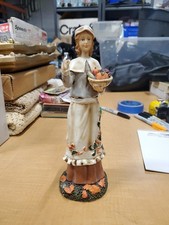 Vintage Thanksgiving Pilgrim Woman Figurine  picture