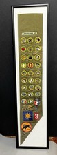 Vintage BSA Eagle Scout Sash 26 Merit Badges Medal Framed Camporee 1950 Named picture