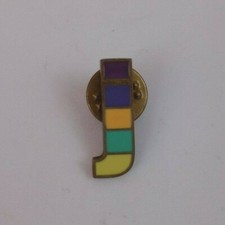 Vintage color Block J Shaped Lapel Hat Pin picture