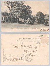 1907 West Main Street New Hartford Connecticut Vintage Postcard Horse Carriage picture