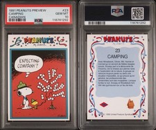 Topps 1991 Peanuts Preview #23 Camping PSA 10 French Snoopy Woodstock picture