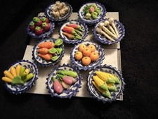 10 Miniature Traditional Thai Food Dishes, 1 inch wide, Dollhouse Food picture