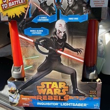 RARE 2014 Star Wars Rebels Inquisitor Double Bladed Red Lightsaber Hasbro NEW picture