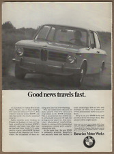 1969 BMW Sedan Car Vintage Print Ad Good News Travels Fast Bavarian Motor Works picture