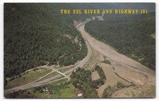 Eel River Highway 101 California Aerial View Vintage Postcard Mike Roberts picture
