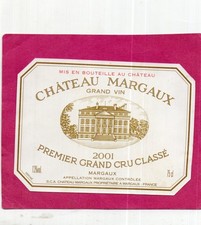 MARGAUX 1ST GCC LABEL CHATEAU MARGAUX 2001 75 CL §02/10/26 picture