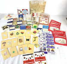 Vtg Dennison Gummed Seals Lot Stars Thanksgiving St Patrick Religious Letters + picture