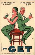 Peppermint Water A L'Eau French Art Deco Poster Art DRANSY Postcard picture