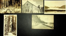 Lot 5 Vintage RPPC Real Photo Postcards Buildings and Scenery - KK-97 picture