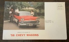 Vintage Original 1958 Chevrolet Station Wagon Fold-Out Brochure picture