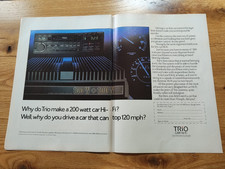 TRIO Car HIFI Advertisement from 1985 - Double Page - 42 x 28cm - Ready to Frame picture
