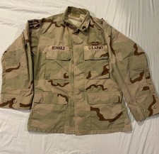 Vtg US Army DCU Desert Camo Jacket Shirt Mens Small Short Uniform Patches Rank  picture