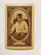 3 Antique Auction Bridge “TENNIS GIRL” Playing Cards,STANDARD PCC,  c.1927 picture