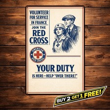 Vintage Patriotic War Work Campaign Metal Sign Aluminum Rectangle Plaque picture