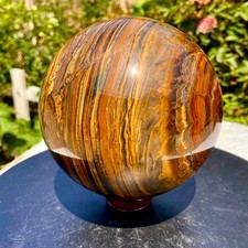 5.8LB  Natural Tiger Eye Stone Crystal Ball Quartz Healing Sphere Décor picture