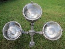 Vintage 1950's STONCO 3 Head FLOOD LIGHT FIXTURE Space Age INDUSTRIAL Pat Pend picture