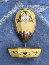Antique French Tole Metal Lavabo Wall Fountain Basin Handpainted picture