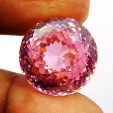 AAA 50 Ct Precious Natural Combodian Pink Zircon Round Cut Loose Gemstone picture