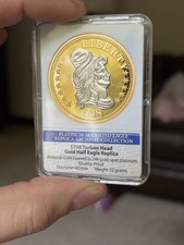 1798 Turban Head Half Eagle Replica Coin 24k Gold Layered Platinum Accent Proof picture
