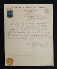 1925 antique ONTARIO BISCUIT Co LETTERHEAD rochester ny FESS BASKET MAKER picture