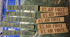 5-USAF U.S. AIR FORCE Uniform Olive Drab nylon name tape patch + 5 Desert Tapes picture