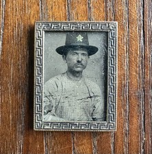 1860s Tintype Gem Photo Antique Civil War Era Painted Star Texas ? Lawman ? picture