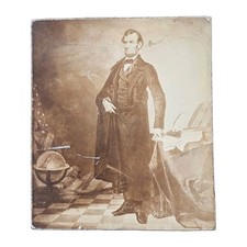 Scarce 19th Century Abraham Lincoln /John C Calhoun Composite Card Print 8x7 picture