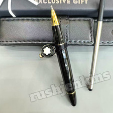 MONTBLANC Meisterstück Classique Black Rollerball Pen Gold Trim Rare picture