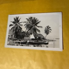 Panama Postcard On a San Blas Island Boats c1940's RPPC Photo picture