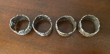4 Longaberger Falling Leaves Autumn Reflection Pewter Napkin Rings picture