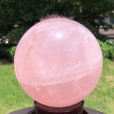 10.53LB Natural Pink Rose Quartz Crystal Sphere Ball Healing Reiki 6545 picture