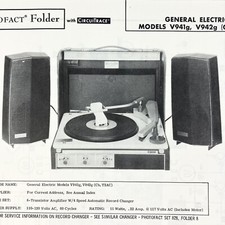 1967 GE Record Player V941g V942g Wire Schematic Service Manual Sam's Photofact picture