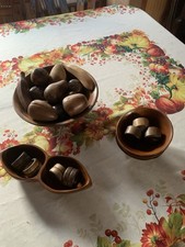 Vintage Teak Fruit Bowl And Fruit , Napkin Holders And Bowls RENE’E Originals  picture