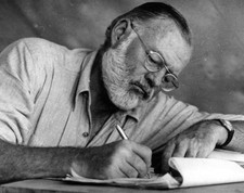 American Iconic Author ERNEST HEMMINGWAY at His Desk PHOTO ( 166 -w) picture