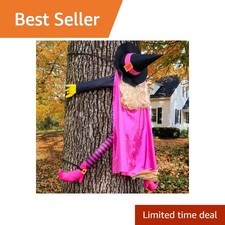 Giiffu Crashing Witch Halloween Tree Decor, Pink picture