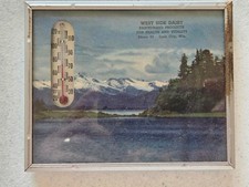 Vintage 1946 Advertising Thermometer & Calendar West Side Dairy Sauk City, WI picture