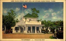 Silver Springs Court Hotel & Cottages lobby~Silver Springs Florida FL ~ 1940s picture
