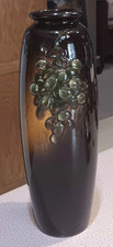 Antique WELLER Pottery FLOWERPOT PLANTER VASE Protruding Bunches of Grapes OHIO picture