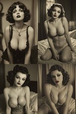 Vintage Glamour Women 4 Pack Photo Set Risque Retro Pin-Up Portrait 4x6 Prints picture