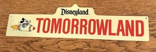 Vintage Rare Disneyland Lands Street Sign Tomorrowland Mickey Rocket 18